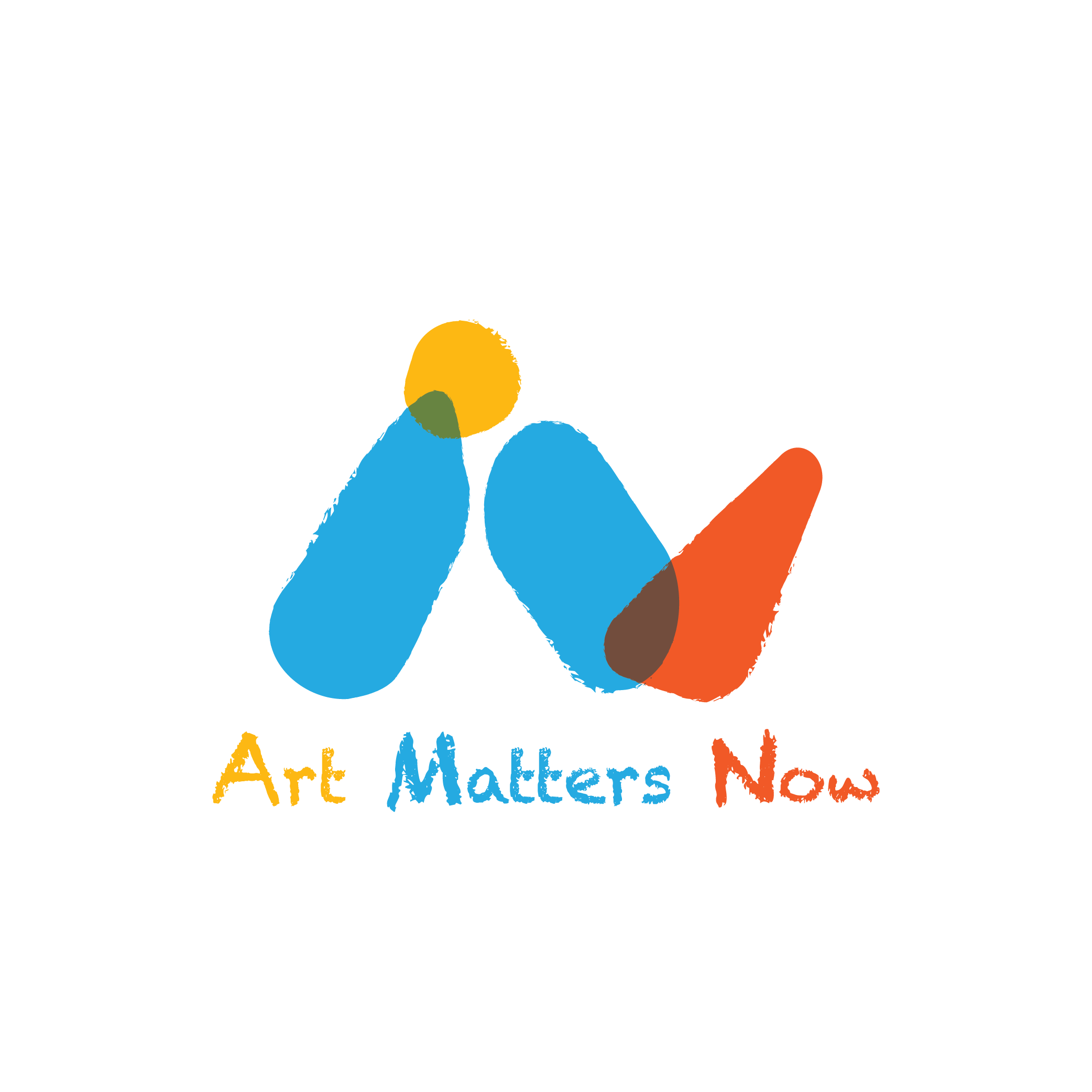 A coloured logo of Art Matters Now